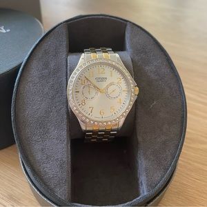 Two-Tone Citizen Swarovski Crystal Watch in Original Box
